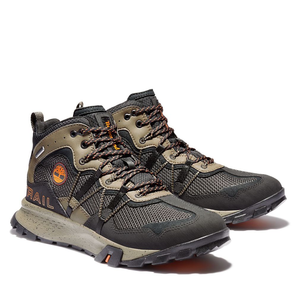 Bocanci De Drumeție Timberland Barbati Negrii/Maro - Garrison Trail Waterproof Mid - Romania - EFVIO